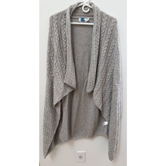 Vineyard Vines Womens Gray Wool & Cashmere Blend Cable Knit Open Front Cardigan - Picture 1 of 5
